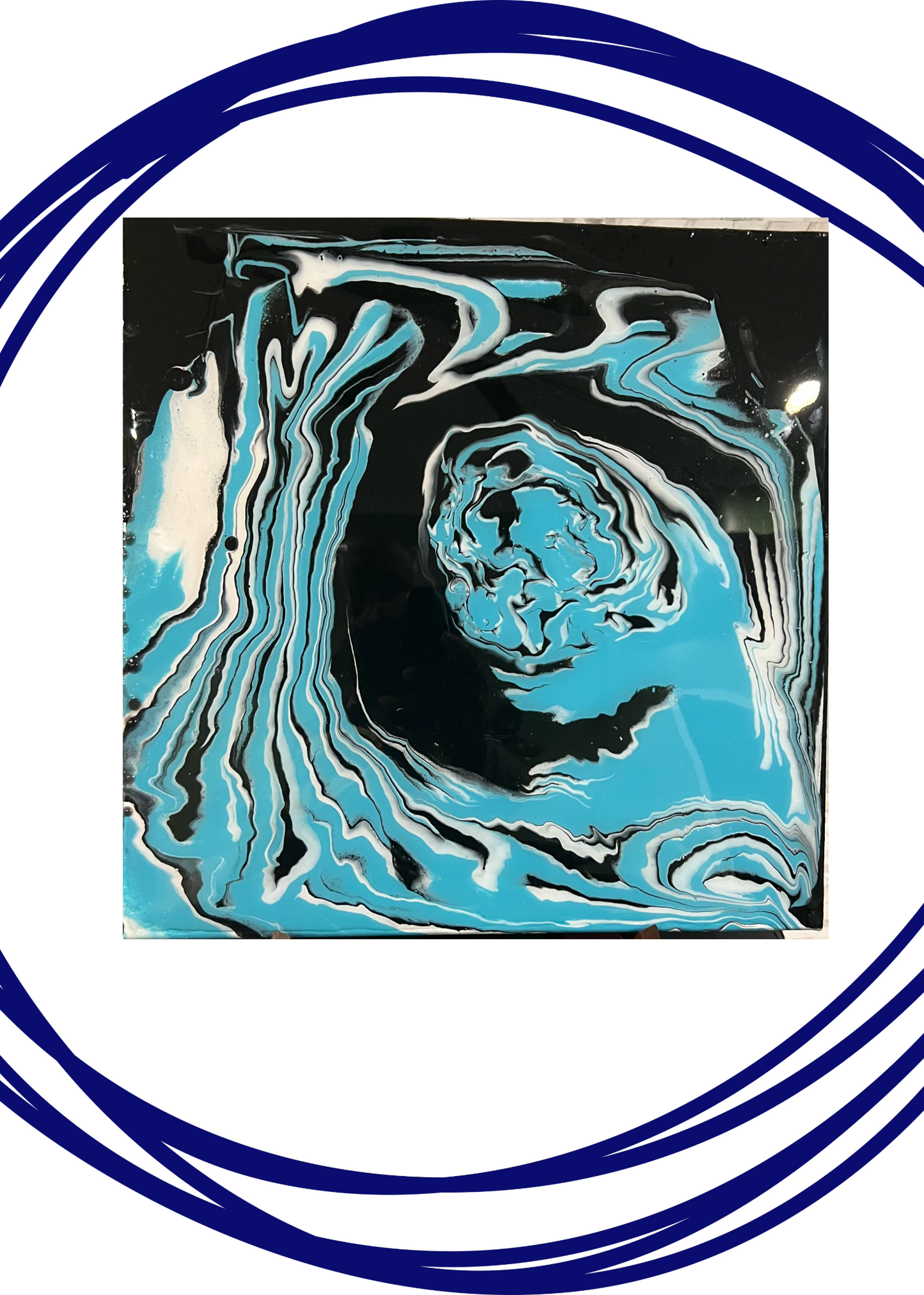 Blue, Black and White