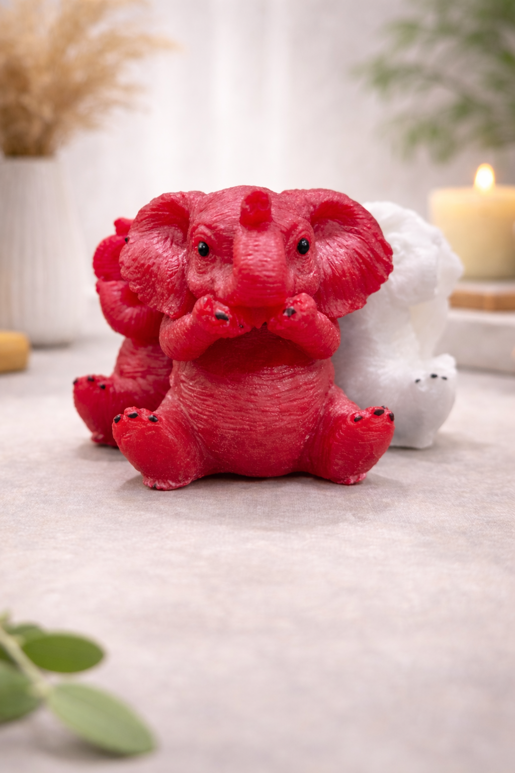 “See No Evil, Hear No Evil, Speak No Evil” Elephant Figurine Set