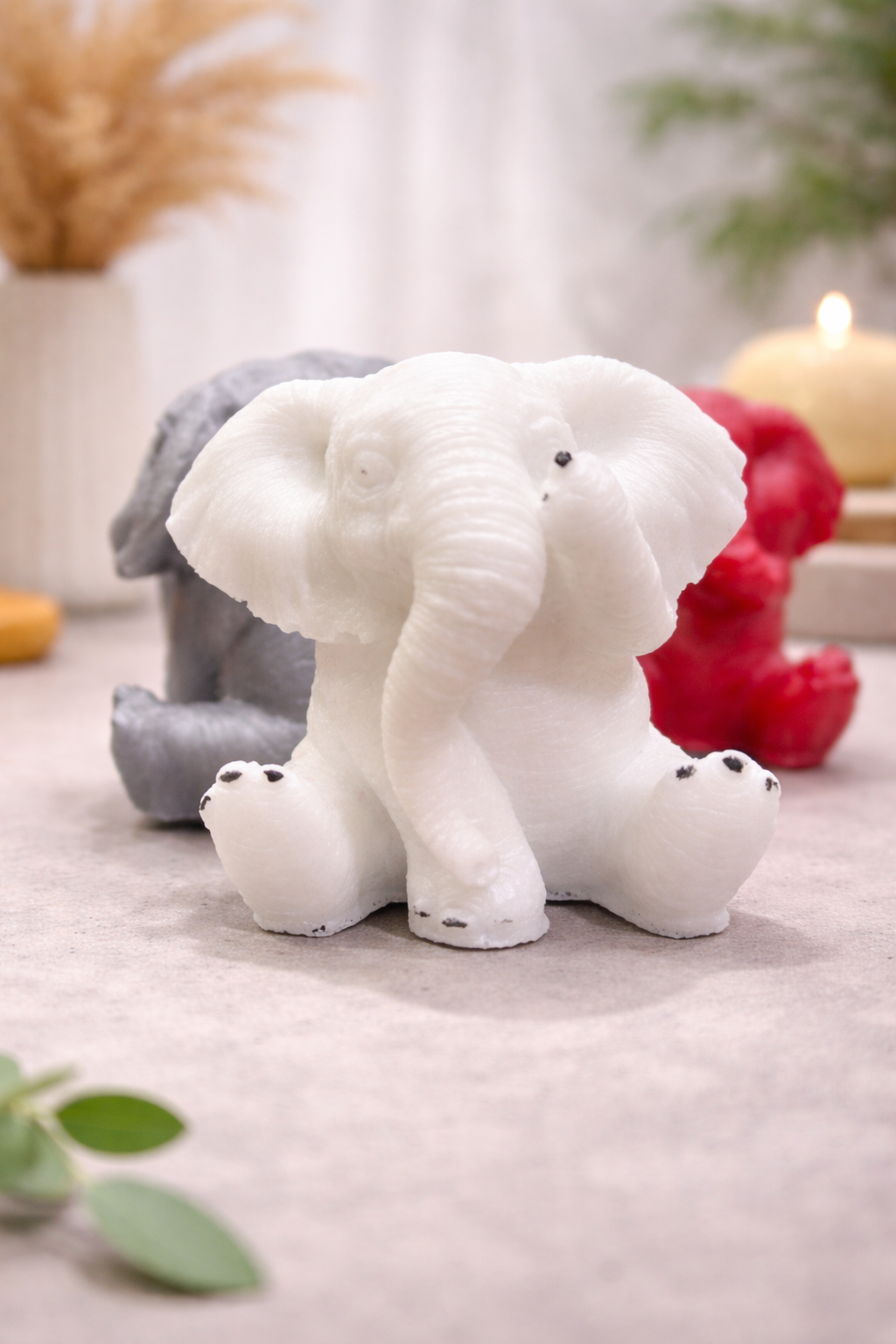 “See No Evil, Hear No Evil, Speak No Evil” Elephant Figurine Set